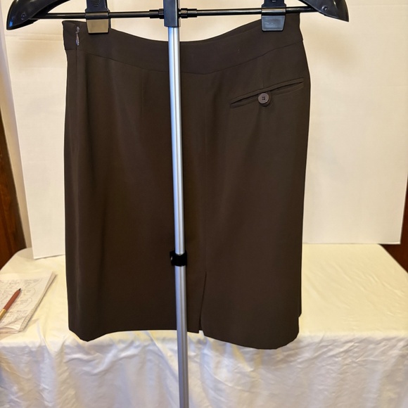 Apostrophe Brown Suit Size 4 Jacket/Skirt Set 4 Button Notched Lapel Blazer - Picture 4 of 12